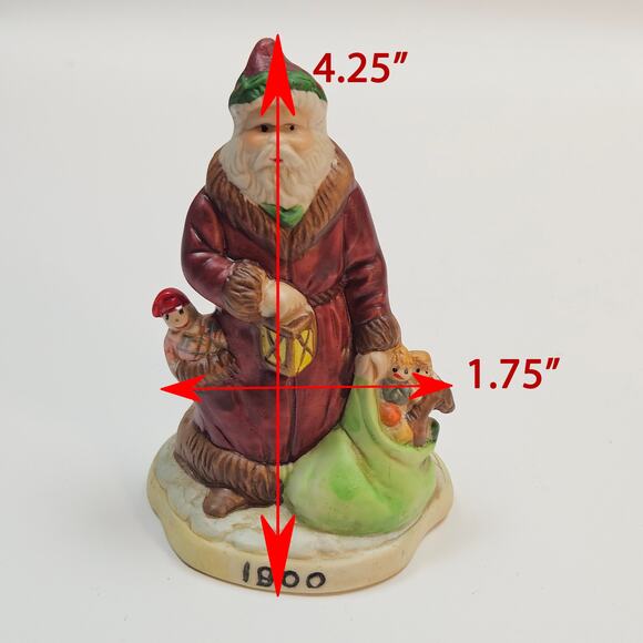 Vintage Santa Ceramic Hand Painted Figurine Santa 1900 RSVP Plus Pomotions #9902 - Picture 7 of 7